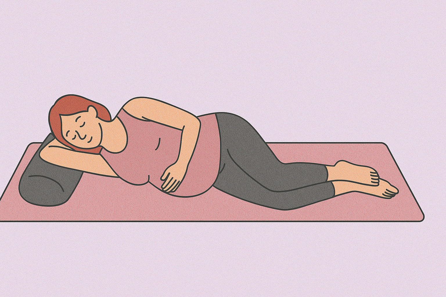 side lying pose prenatal yoga